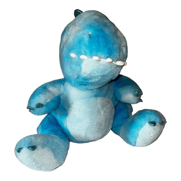 FAO Schwarz T Rex Dinosaur Plush Blue Glow Brights Lights Sound Stuffed Animal - Picture 1 of 13